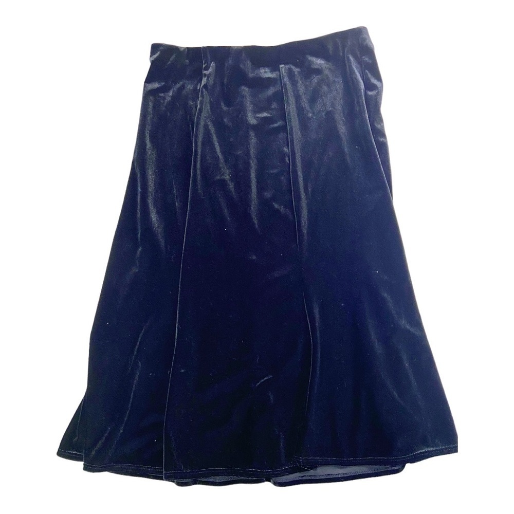Notations vintage black velvet midi skirt M